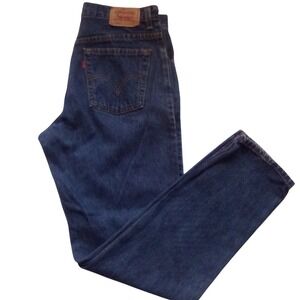 Levis 550 Womens Dark Wash Classic Relaxed Fit Tapered Leg Jeans Size 12 L